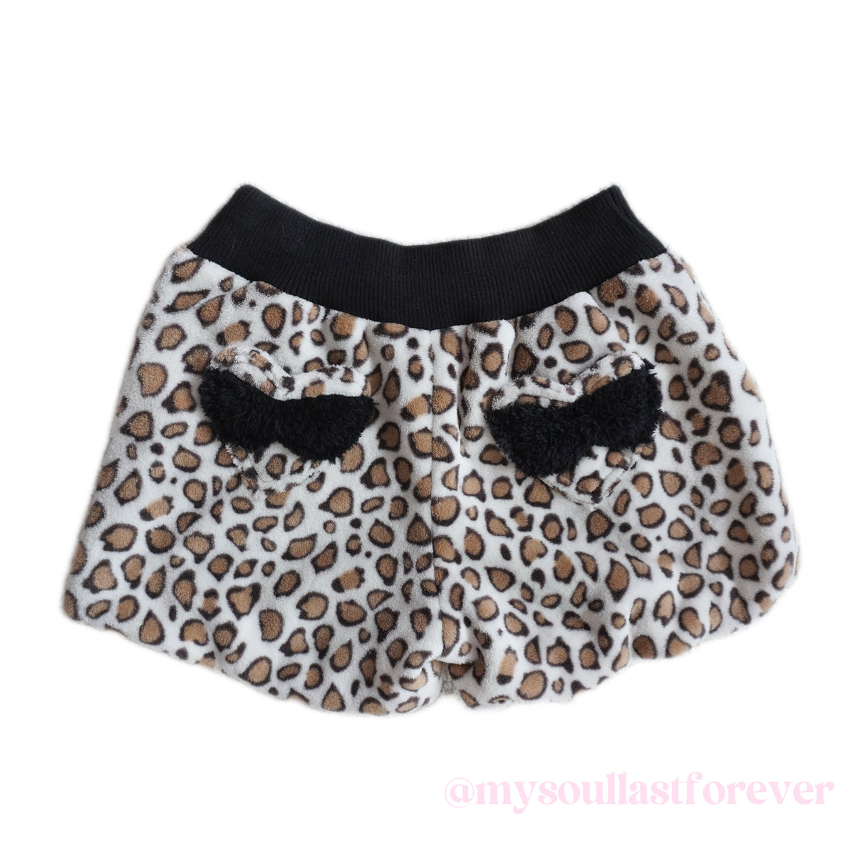 Vintage Love Lolly leopard print heart shaped pockets rhinestone detailing shorts - Mysoullastforever