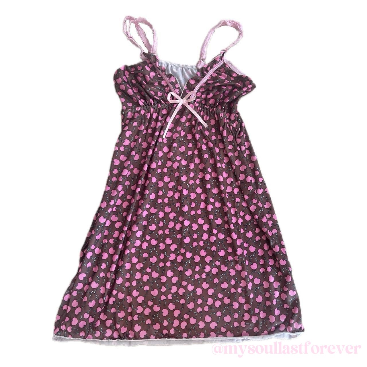 Vintage himegyaru aesthetic cherry print babydoll dress - Mysoullastforever