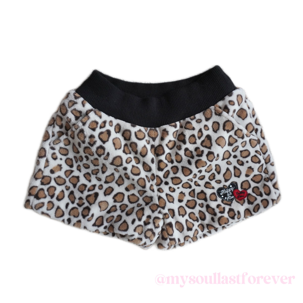 Vintage Love Lolly leopard print heart shaped pockets rhinestone detailing shorts - Mysoullastforever