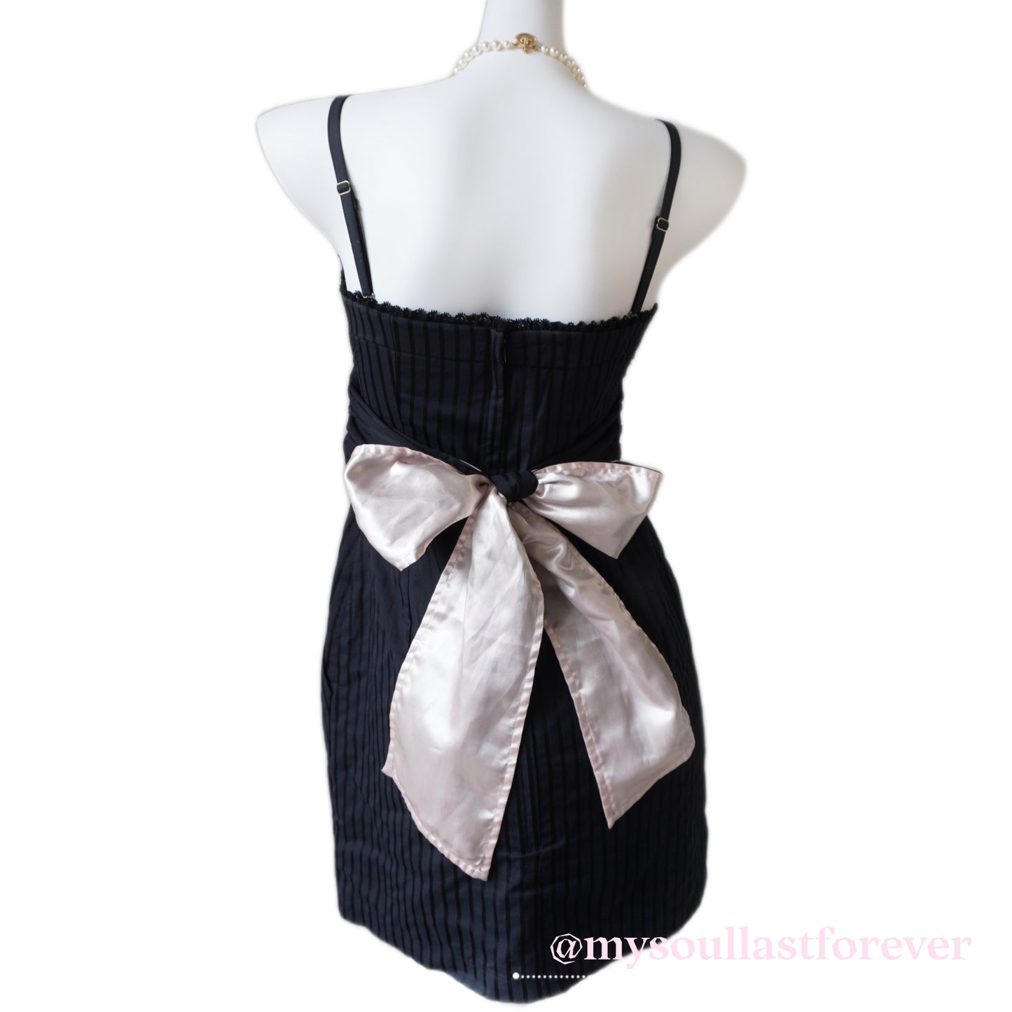 Vintage Me Jane himekaji aesthetic striped bow cami dress - Mysoullastforever