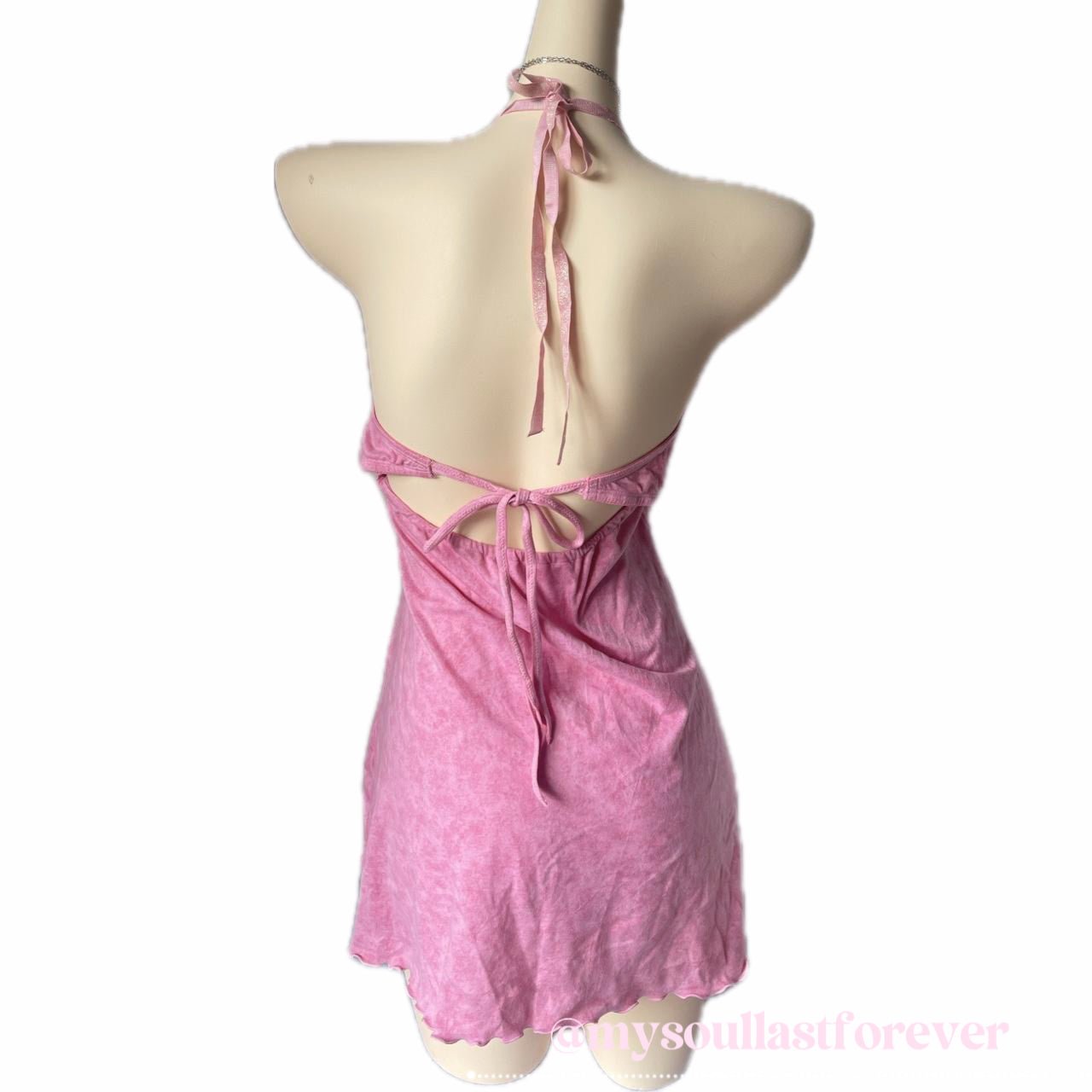 Vintage Peach John babydoll velvet halter neck princess dress with studded detail - Mysoullastforever