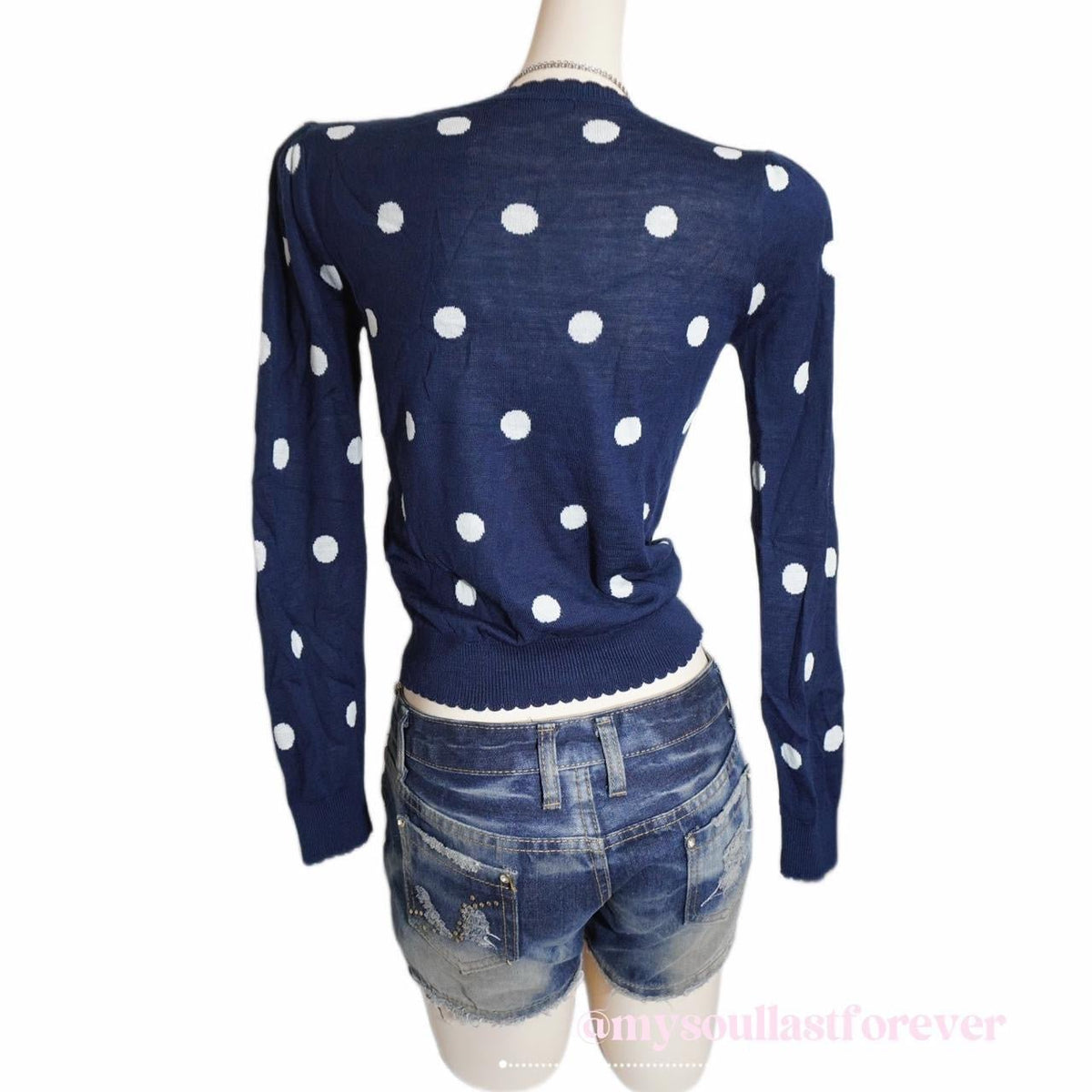 Vintage Ingni 2000s polka dot knit cardigan - Mysoullastforever