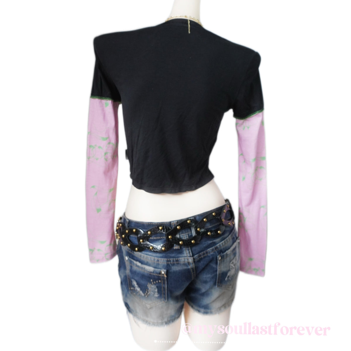 Poons peeds independent designer brand archive aesthetic graphic long sleeve crop top - Mysoullastforever