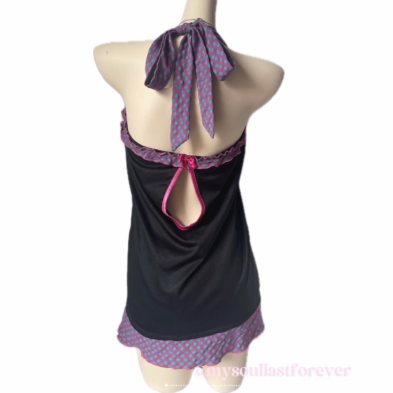 Vintage Glamorous Jane adorable ruffled halter neck dress - Mysoullastforever