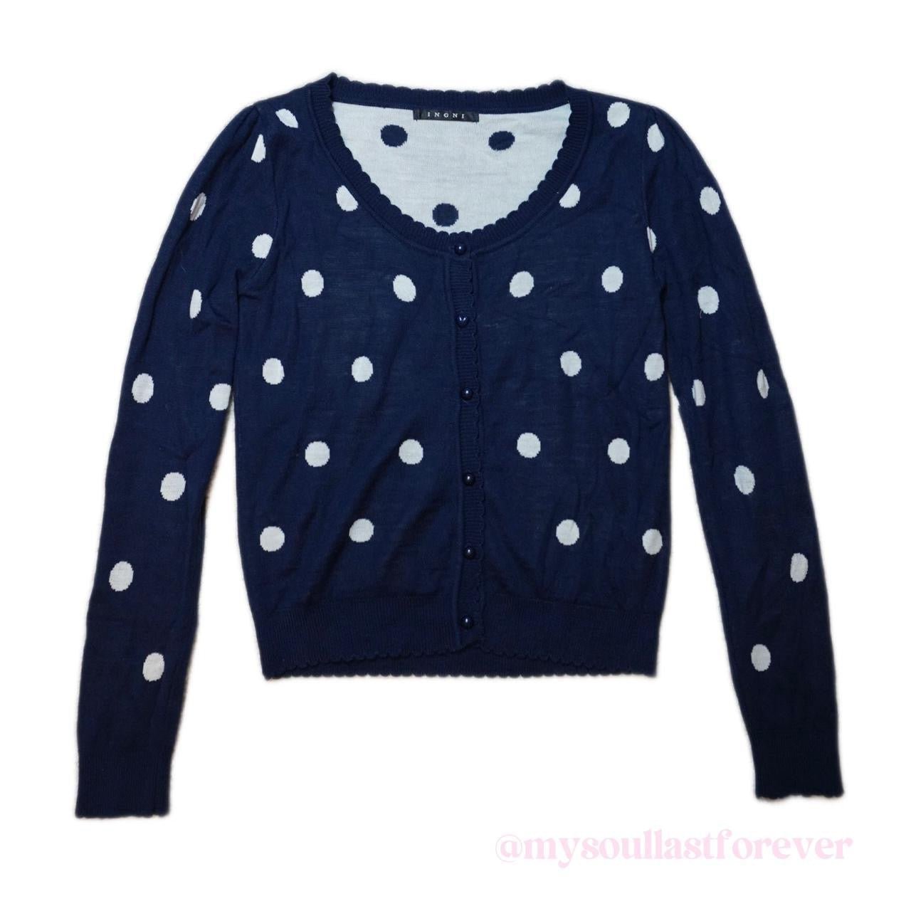 Vintage Ingni 2000s polka dot knit cardigan - Mysoullastforever