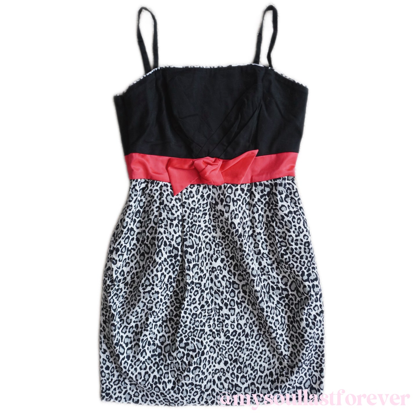 Vintage Vero Moda gyaru agejo leopard print babydoll cami dress with bow details - Mysoullastforever
