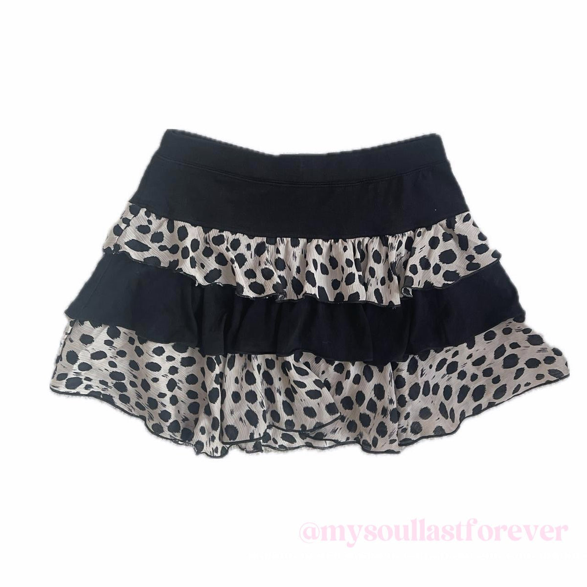 Vintage Bezel gyaru aesthetic two piece leopard print mini skirt - Mysoullastforever