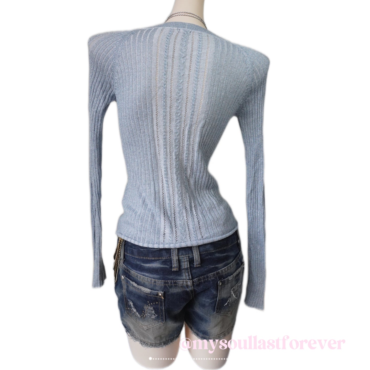 Vintage Guess archive aesthetic silver button up cardigan - Mysoullastforever