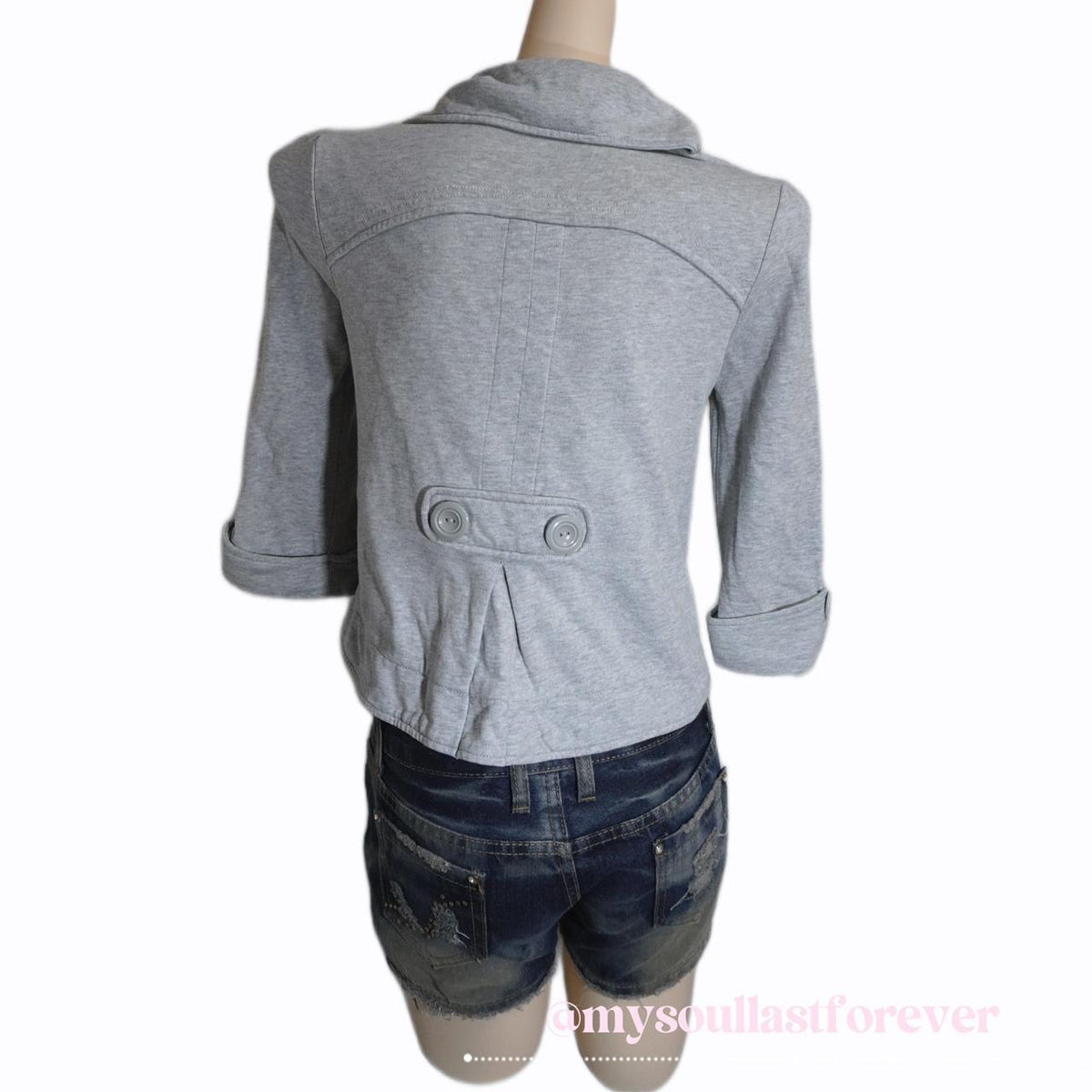 Vintage ES 2000s aesthetic jacket with lace detailing - Mysoullastforever