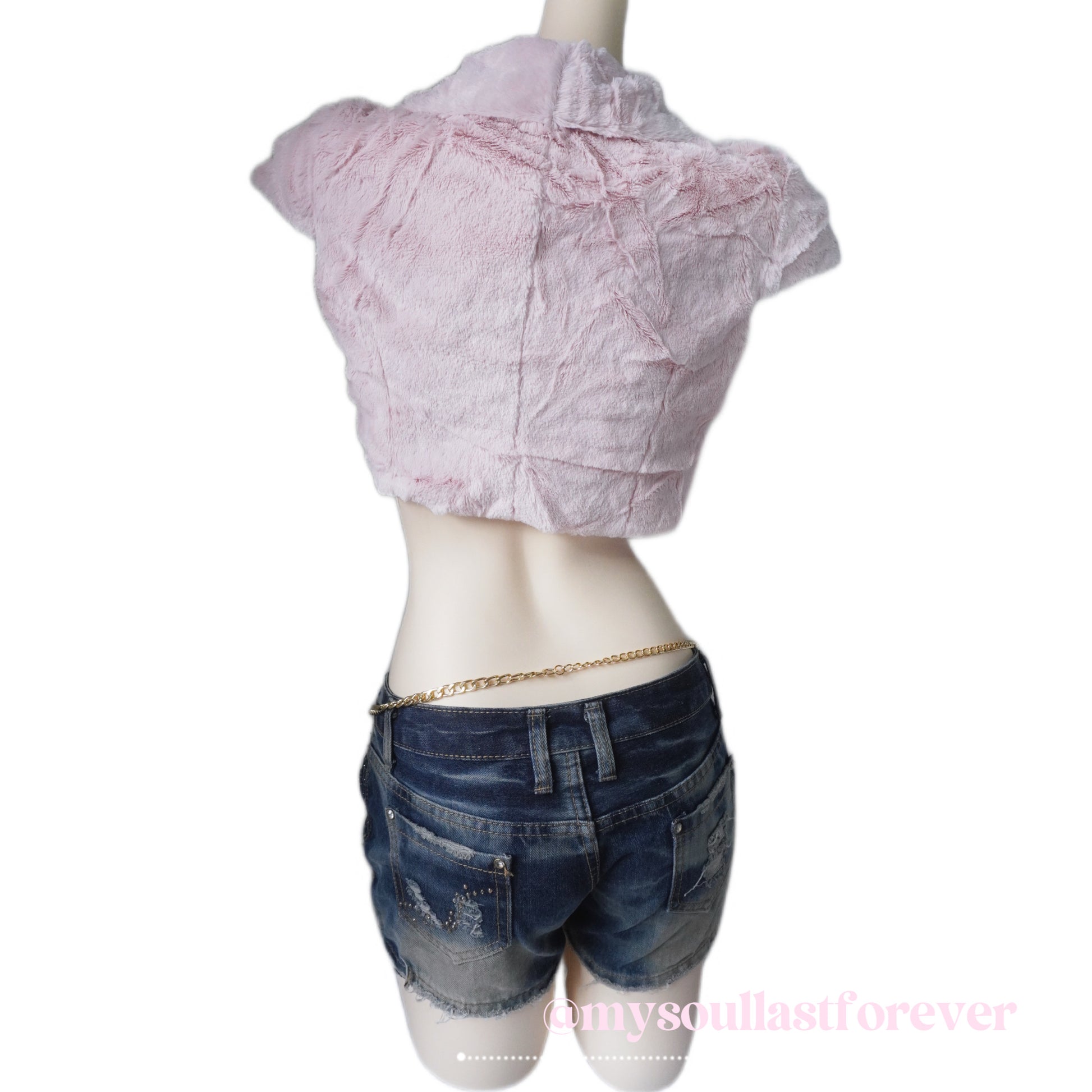 Vintage pink shouju velvet tie front cropped cardiganh - Mysoullastforever