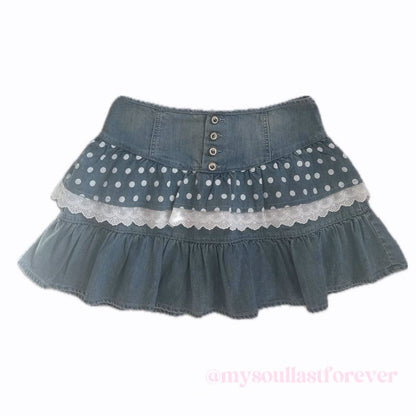 Vintage Ayilian very rare shouju polka dot ruffle tutu mini skirt - Mysoullastforever