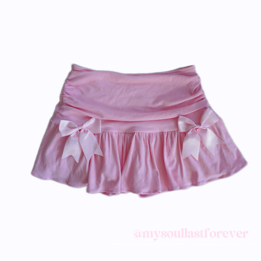 ArtByTastybabe independent designer brand Y2K shouju bow frill mini skirt - Mysoullastforever
