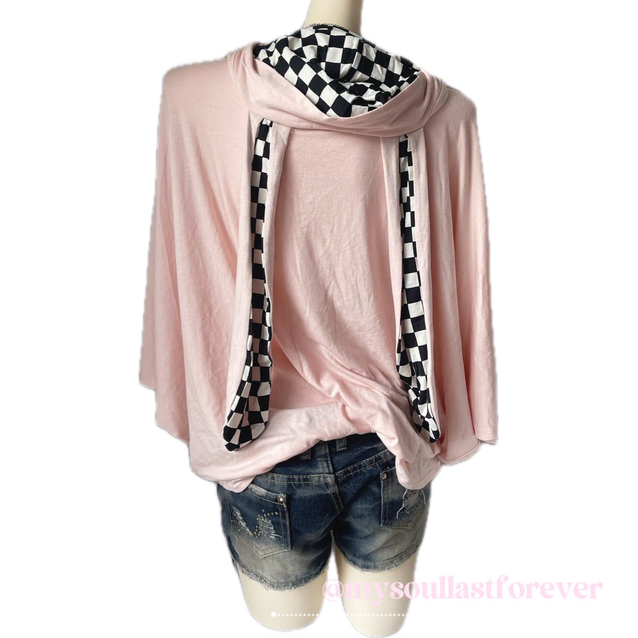 Vintage Algonquins jojifuku aesthetic bunny ears hoodie jacket with ribbon detail - Mysoullastforever