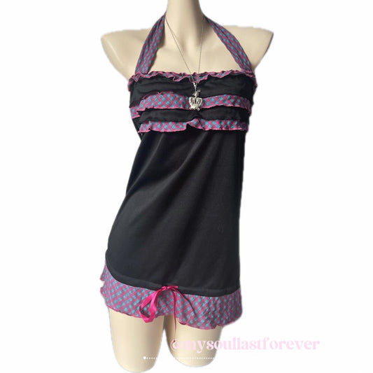 Vintage Glamorous Jane adorable ruffled halter neck dress - Mysoullastforever