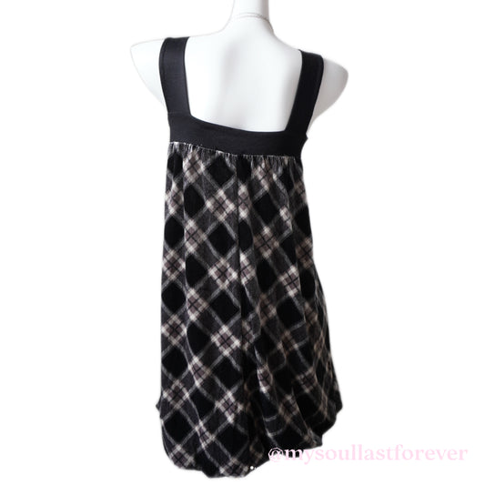 Vintage milkmaid plaid bow detailing ruffled cami dress - Mysoullastforever