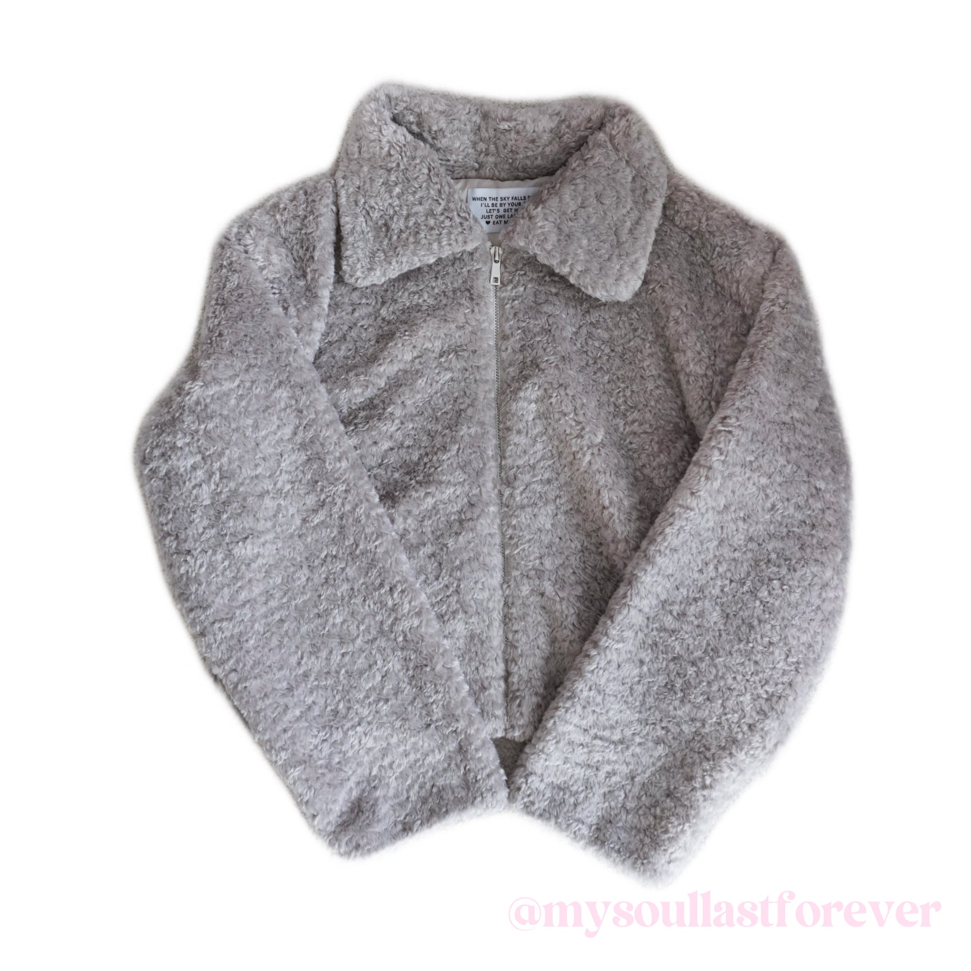 Independent designer brand Eatmeplz grunge faux fur cropped jacket - Mysoullastforever