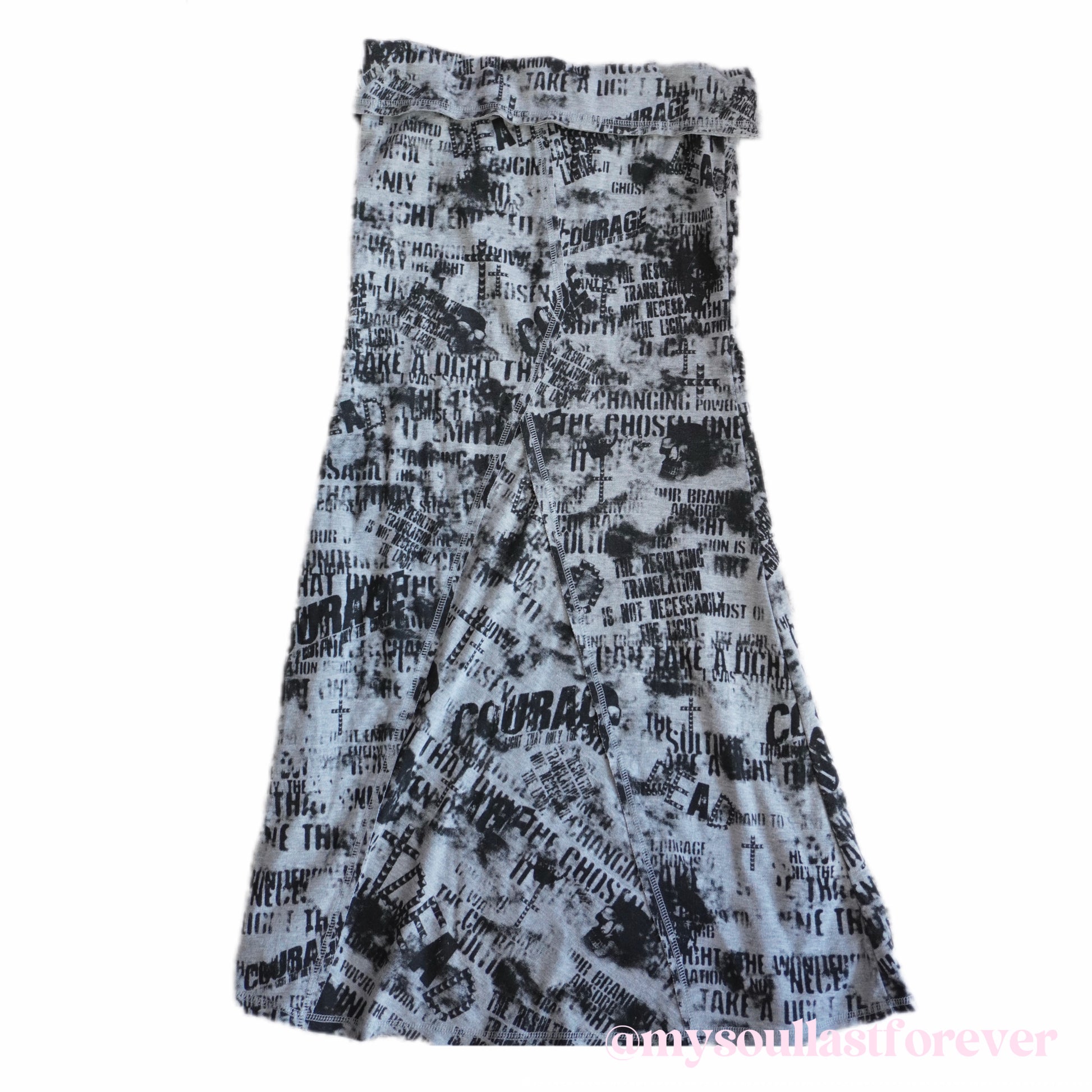 Vintage Ghost of Harlem archive aesthetic newspaper print maxi skirt - Mysoullastforever