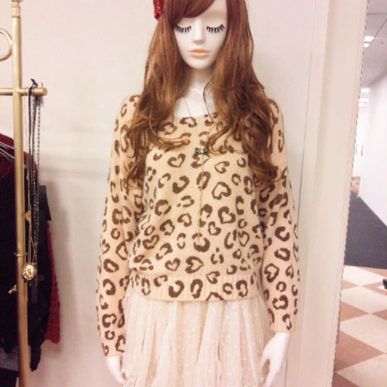 Vintage Ingni gyaru fashion leopard print mcbling sweater - Mysoullastforever