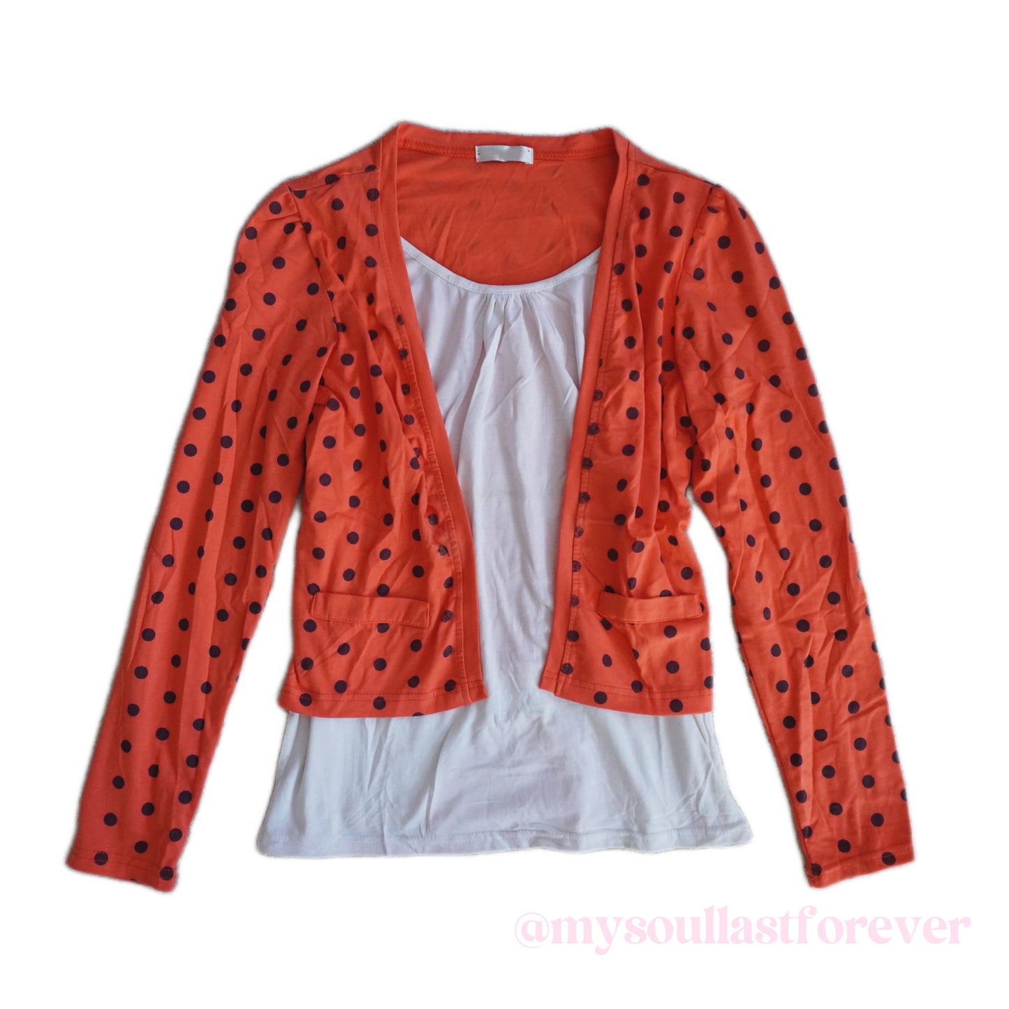 Vintage 2000s very rare watermelon polka dot long sleeve top - Mysoullastforever