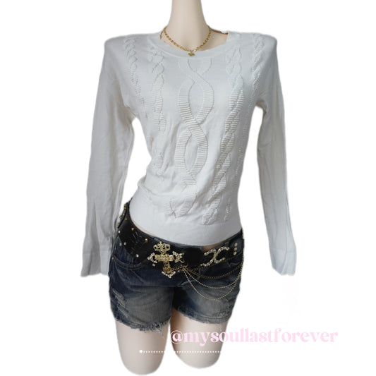 Vintage Abercrombie&Fitch twilightcore ruffle knit long sleeve sweater - Mysoullastforever