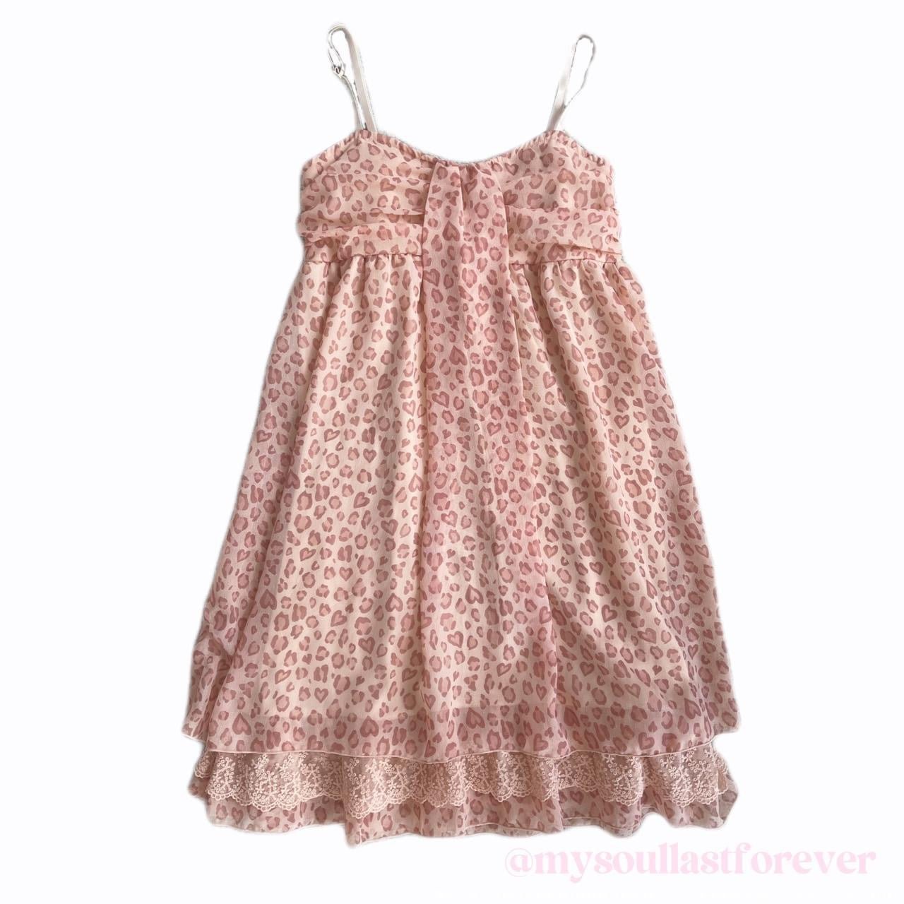 Vintage Glacier gyaru aesthetic leopard print cami dress with adjustable straps - Mysoullastforever