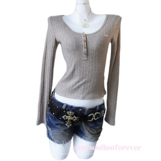 Vintage Hollister milkmaid babydoll knit top - Mysoullastforever