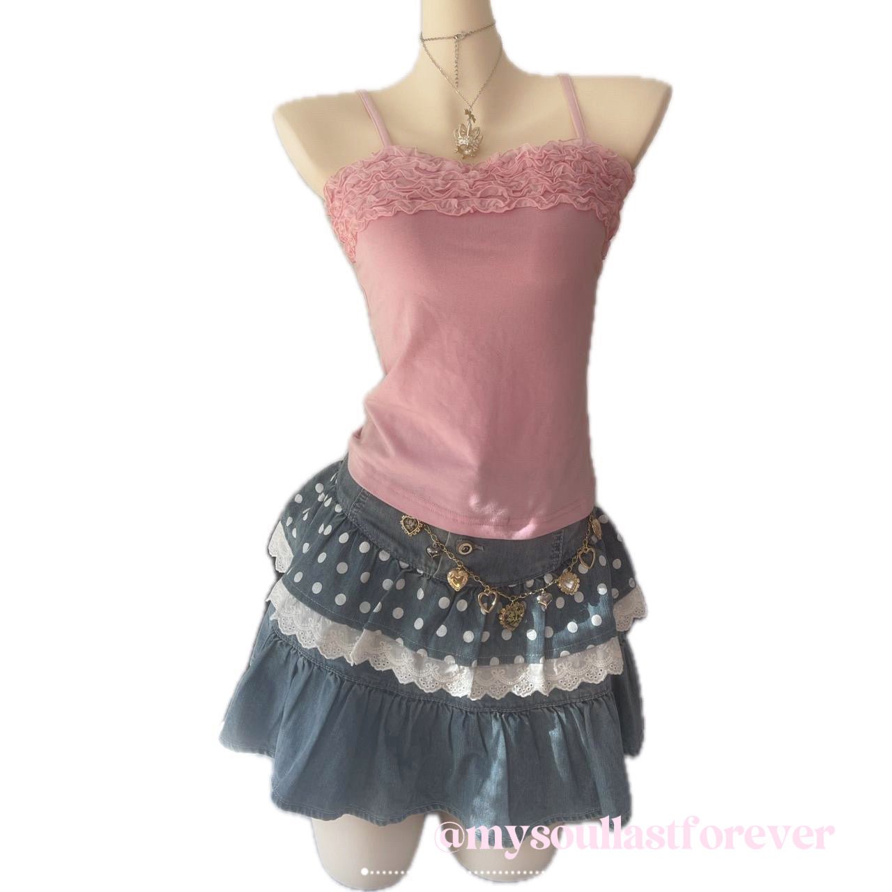 Vintage Ayilian very rare shouju polka dot ruffle tutu mini skirt - Mysoullastforever