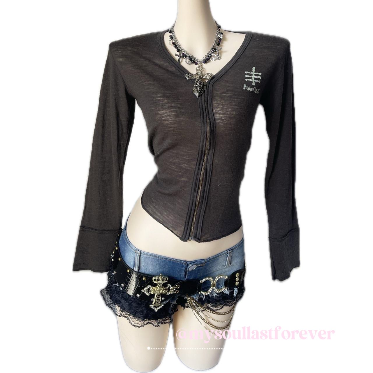 Vintage Algonquins very rare grunge aesthetic graphic long sleeve cardigan - Mysoullastforever