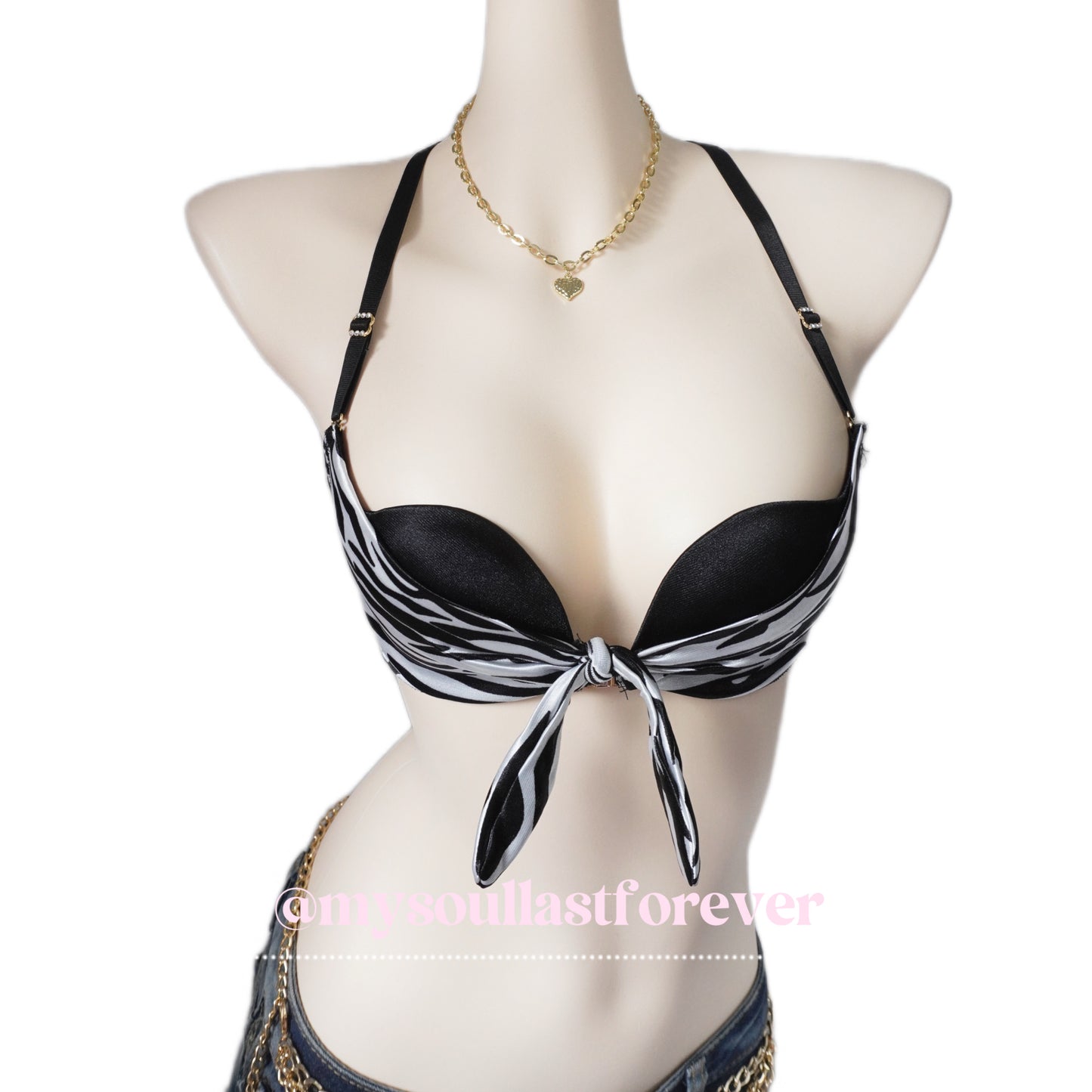 Gyaru aesthetic zebra print lace bra and shorts set - Mysoullastforever