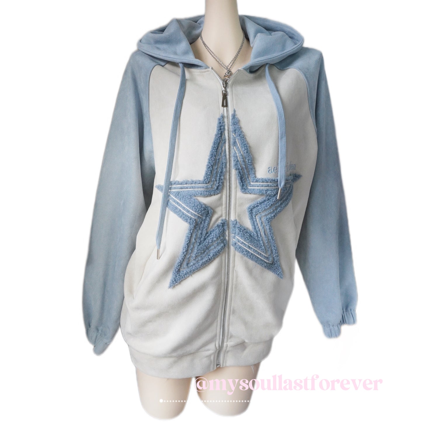 Independent designer brand Elfric Eden embroidered star design oversized jacket - Mysoullastforever