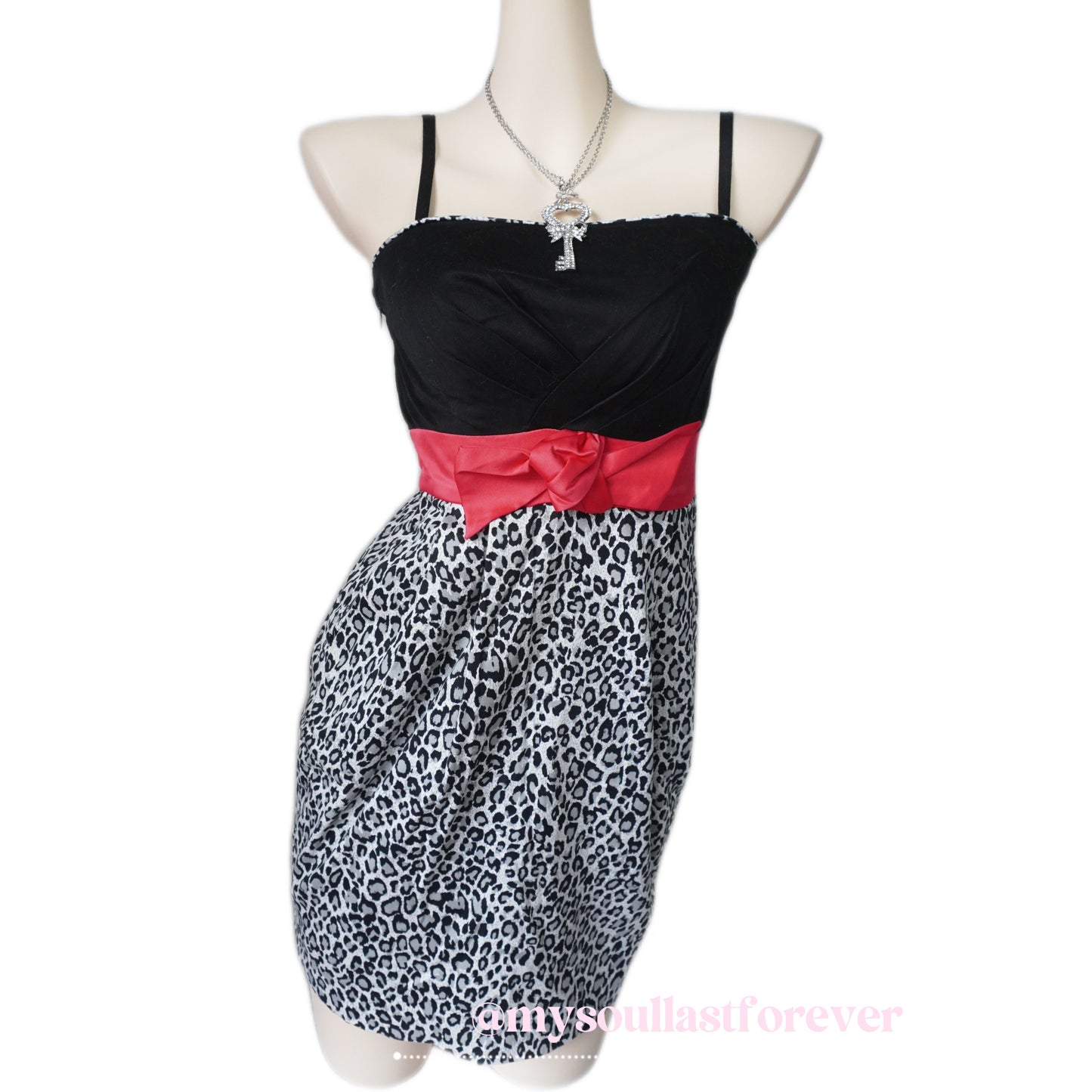 Vintage Vero Moda gyaru agejo leopard print babydoll cami dress with bow details - Mysoullastforever