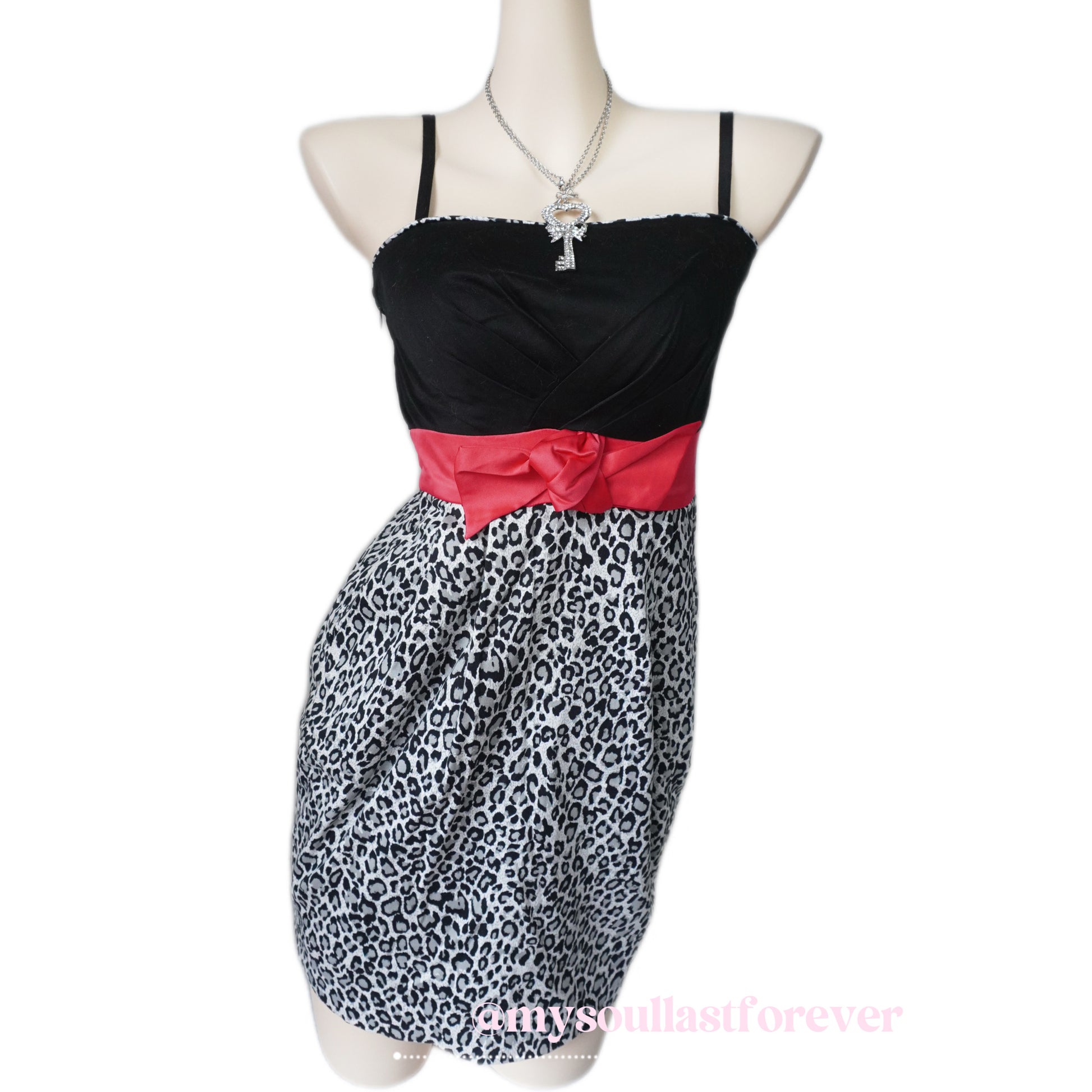 Vintage Vero Moda gyaru agejo leopard print babydoll cami dress with bow details - Mysoullastforever