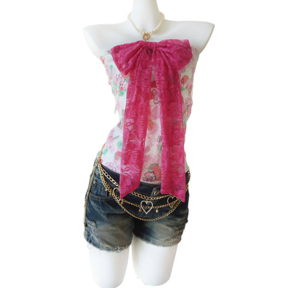 Bstar brand gyaru aesthetic flora tube top - Mysoullastforever