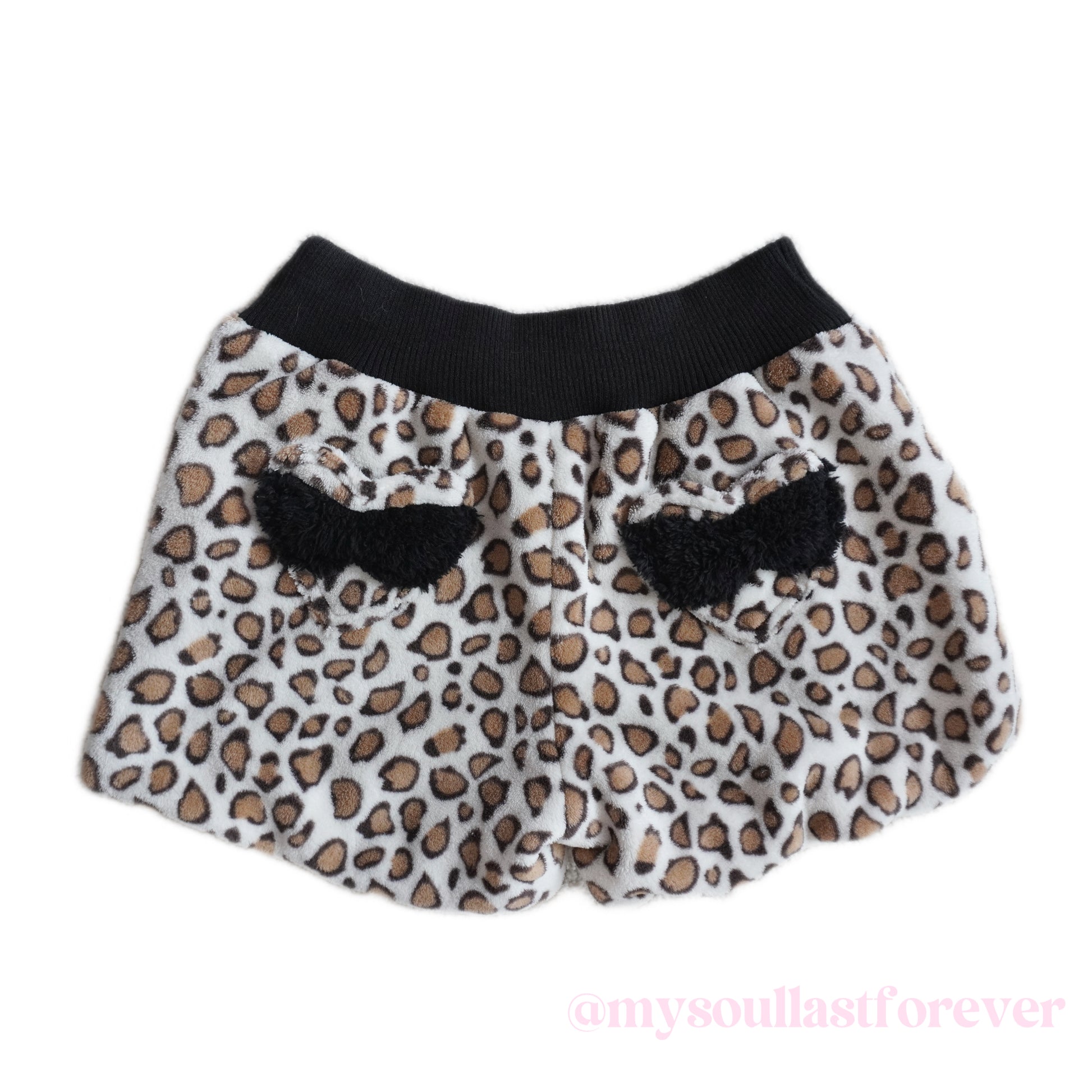 Vintage Love Lolly leopard print heart shaped pockets rhinestone detailing shorts - Mysoullastforever