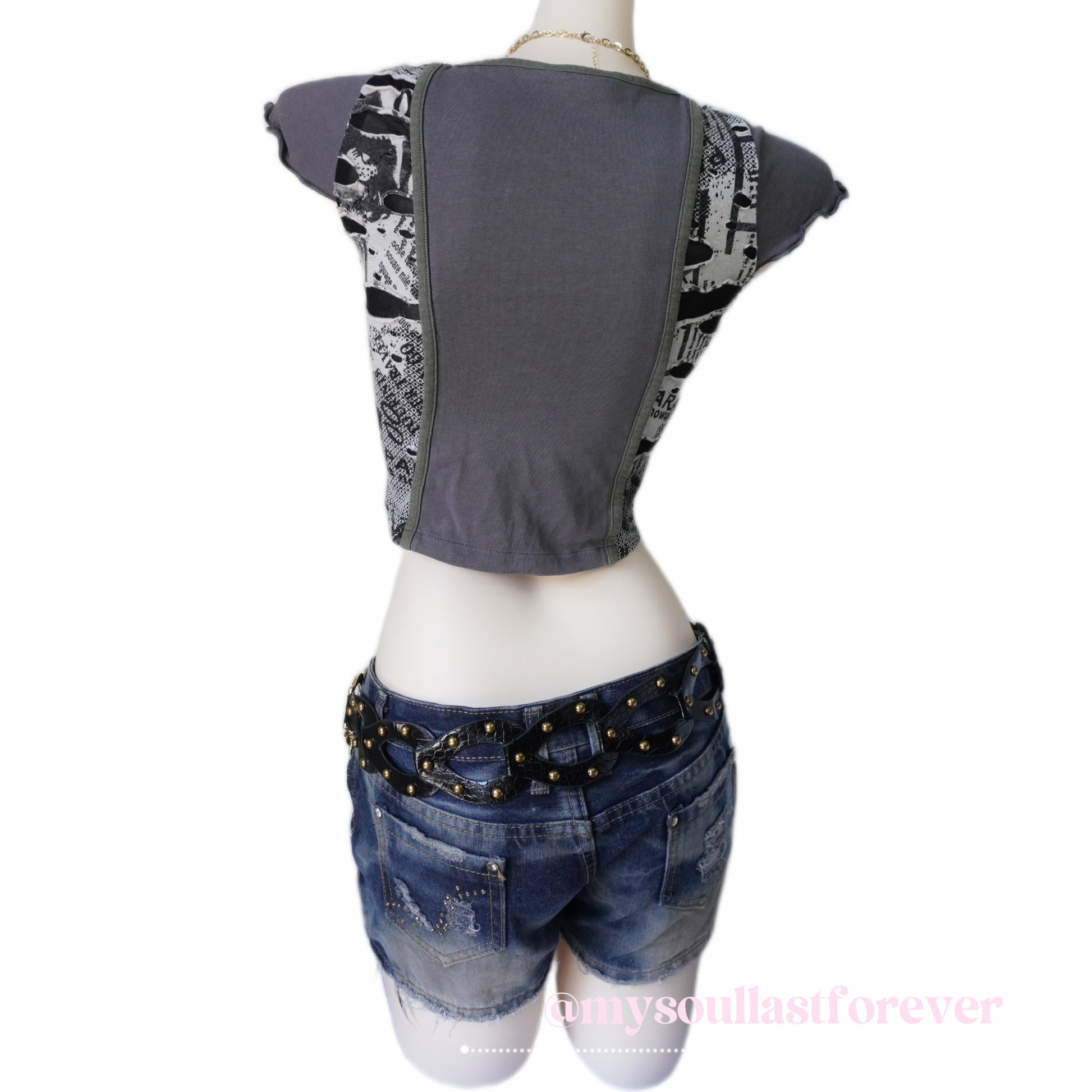 Eyeellike independent designer brand patch graphic crop top - Mysoullastforever