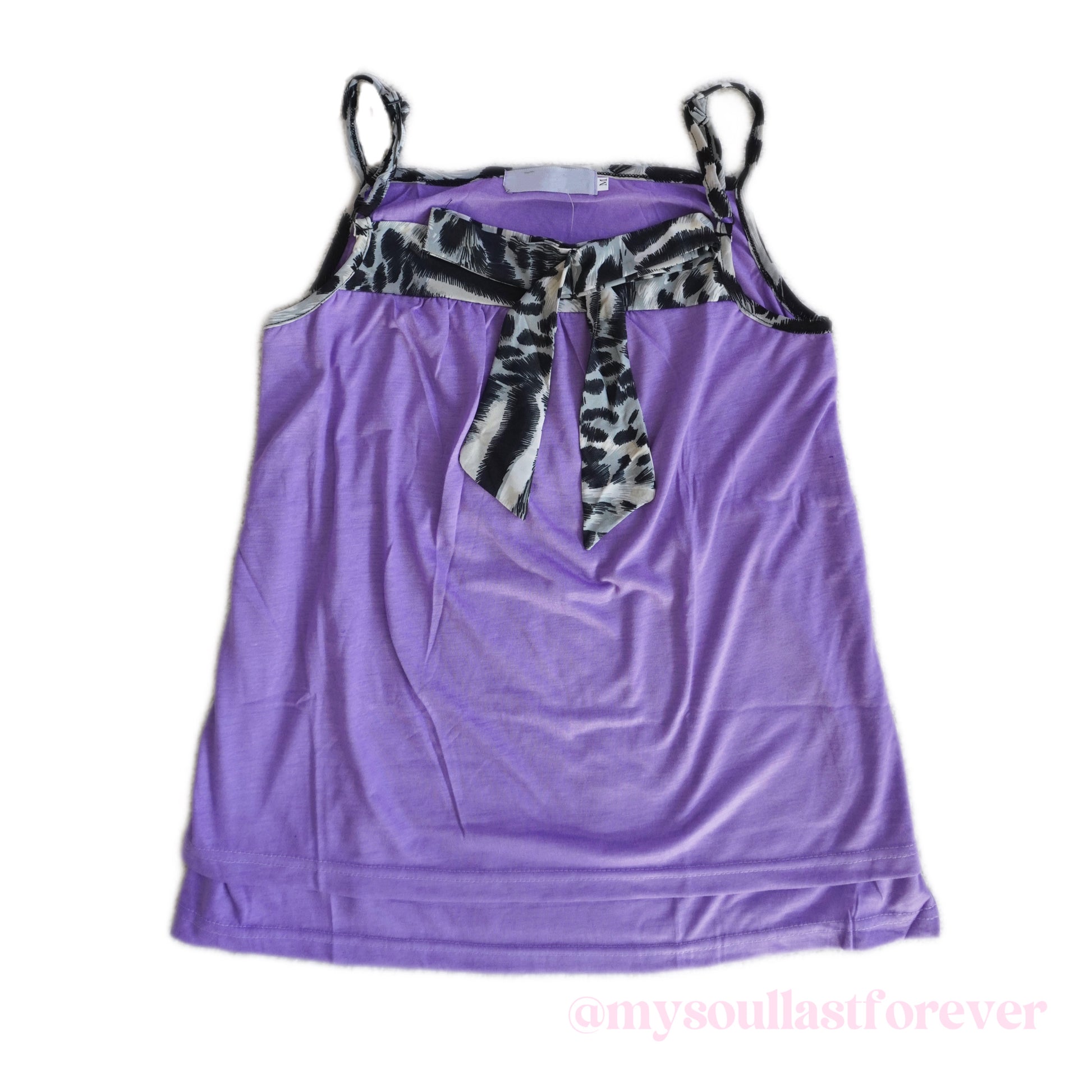 Vintage 2000s aesthetic leopard print bow tank top - Mysoullastforever