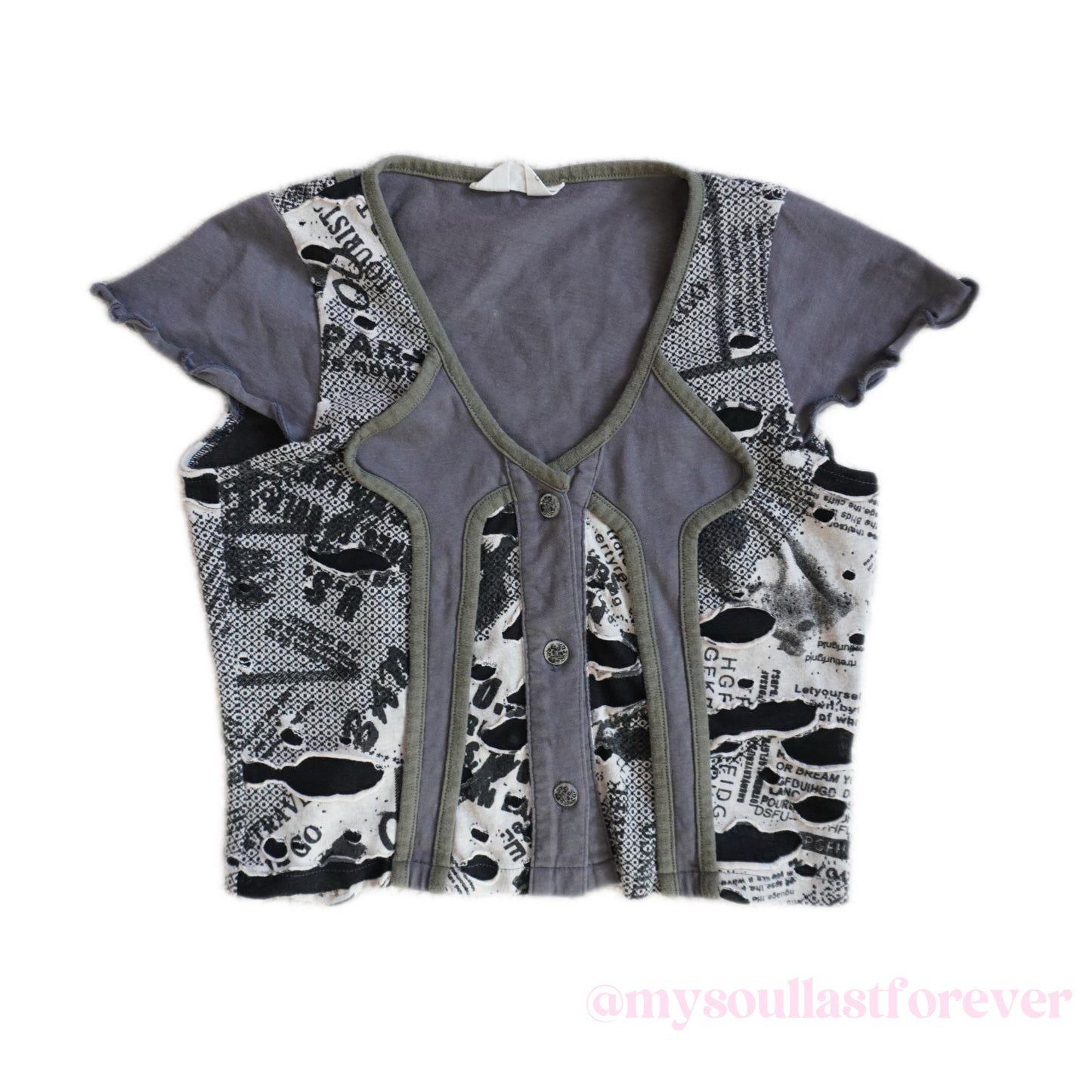 Eyeellike independent designer brand patch graphic crop top - Mysoullastforever