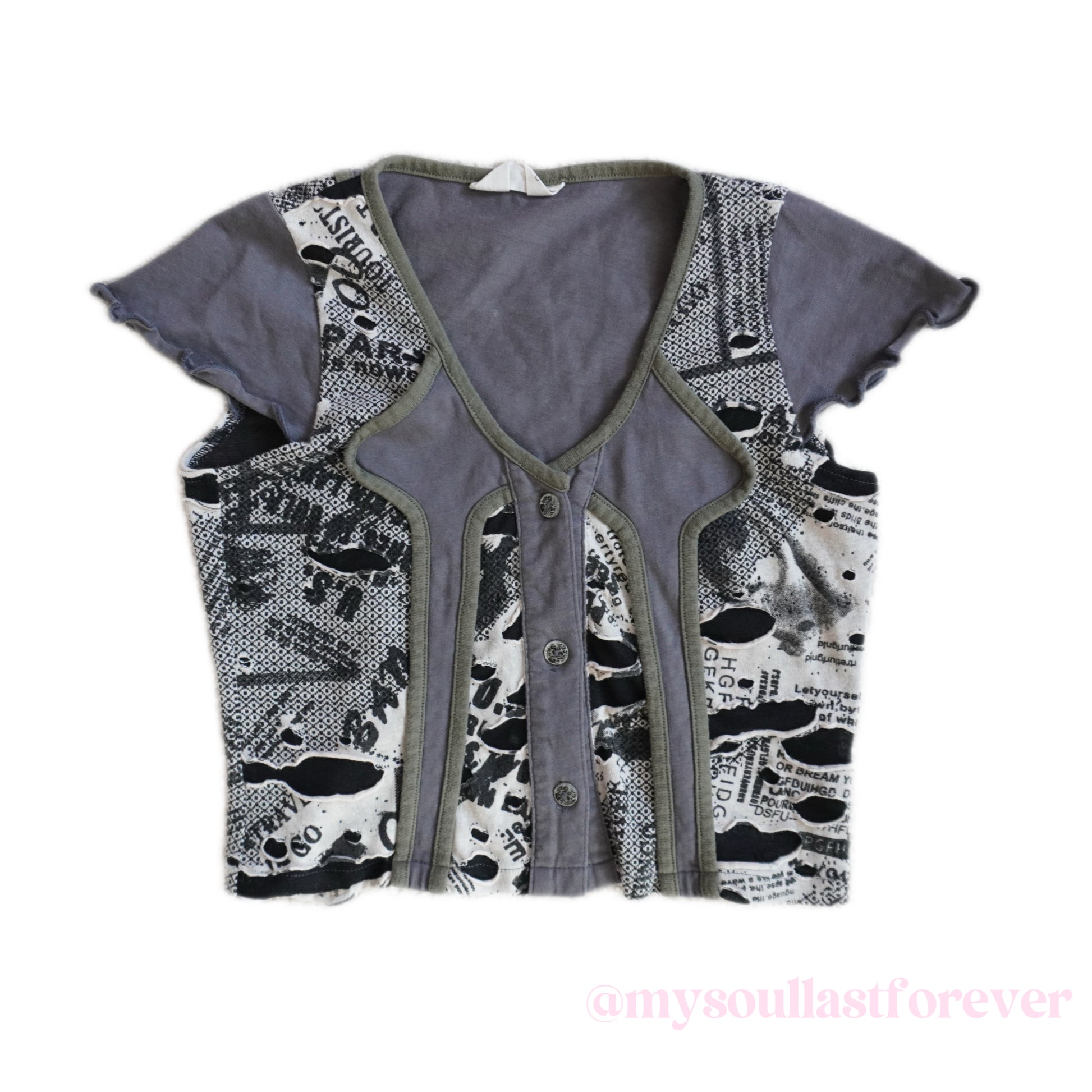 Eyeellike independent designer brand patch graphic crop top - Mysoullastforever