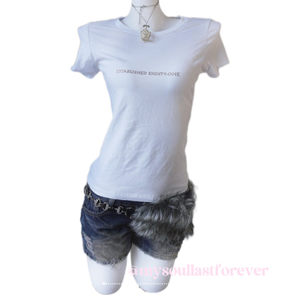 Vintage Guess archive aesthetic rhinestone cropped top - Mysoullastforever