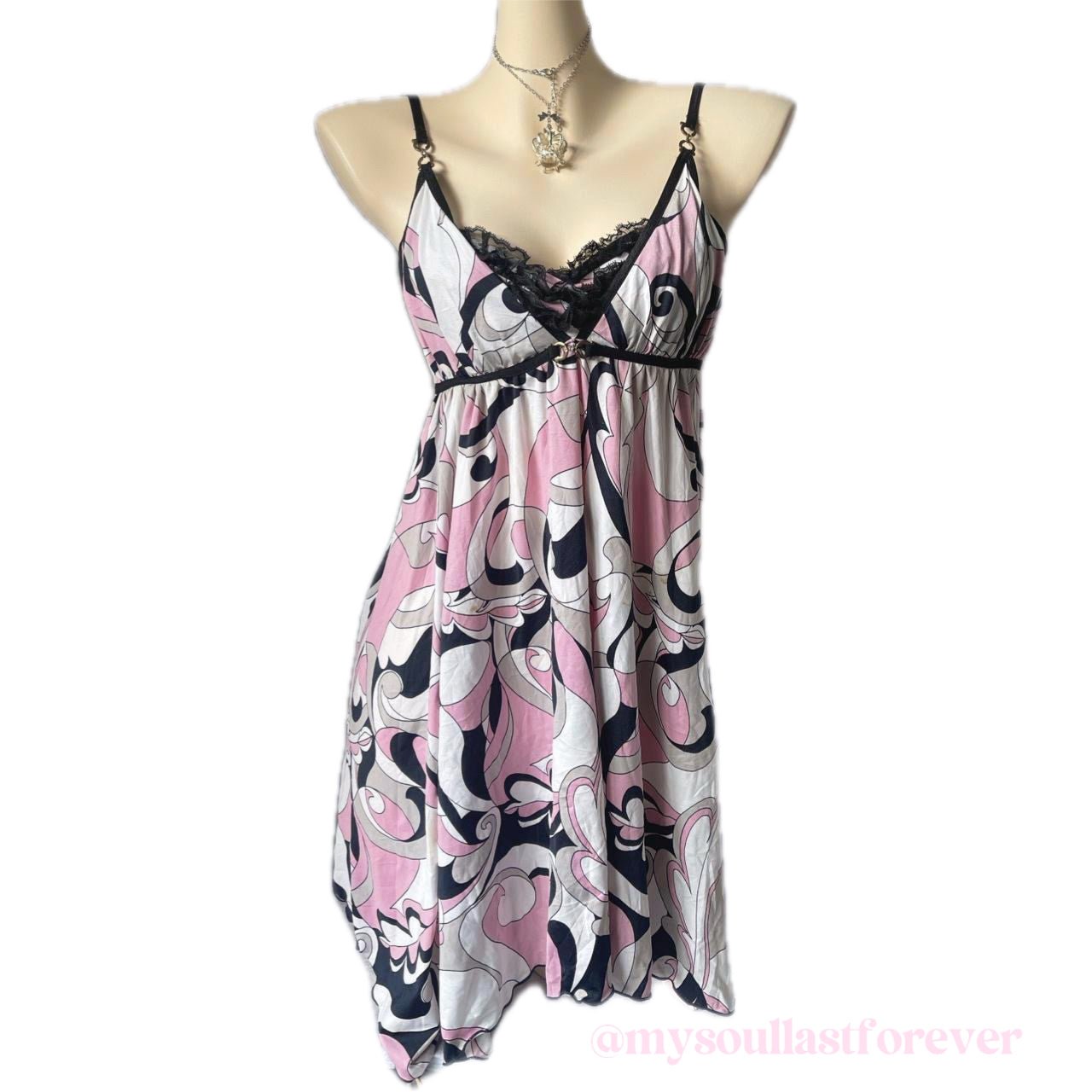 Vintage FJER adorable very rare geometry print babydoll cami dress - Mysoullastforever
