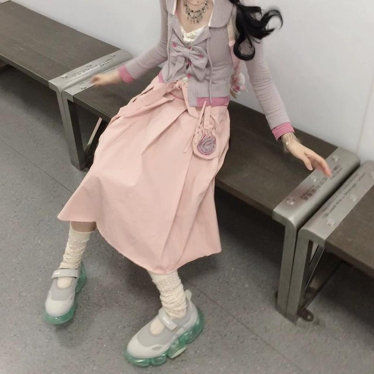 Findermond independent designer brand orange pink flora deco maxi skirt - Mysoullastforever