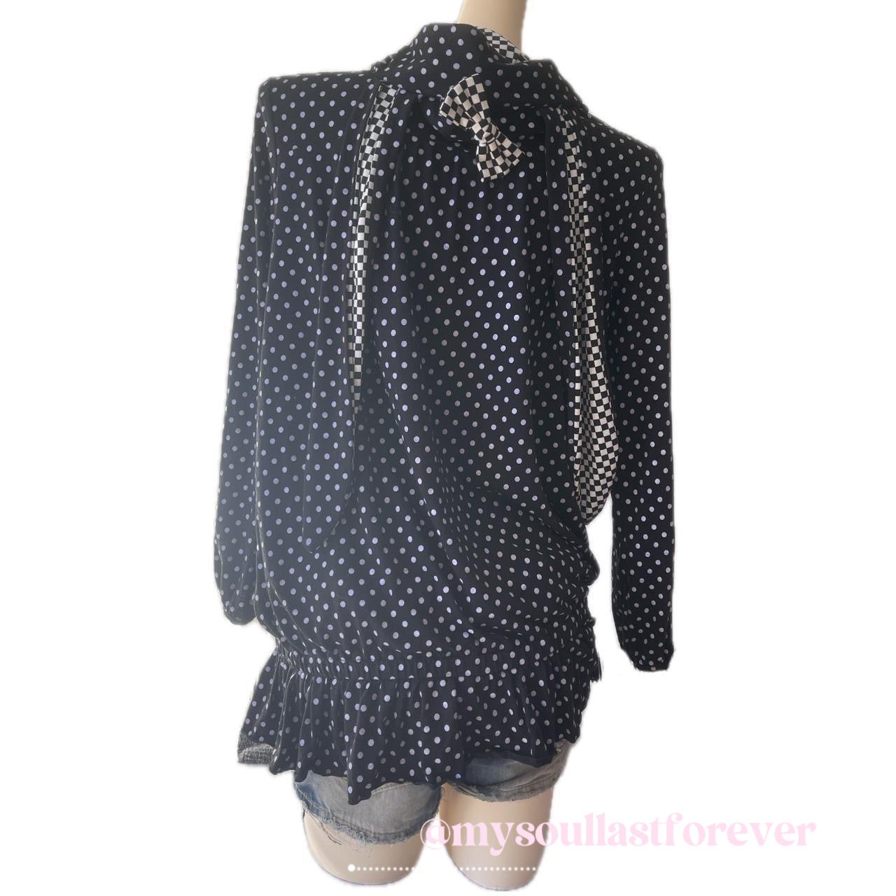 Vintage Algonquins 2000s aesthetic polka dot bunny ears hoodie dress - Mysoullastforever