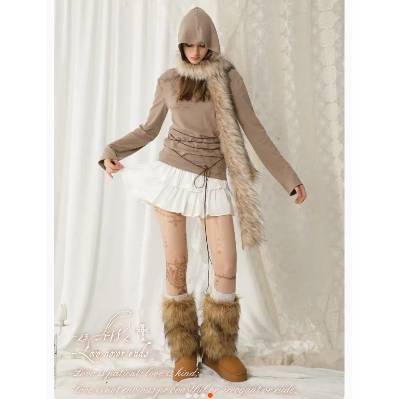 Ncave independent designer brand archive strings detail hoodie - Mysoullastforever