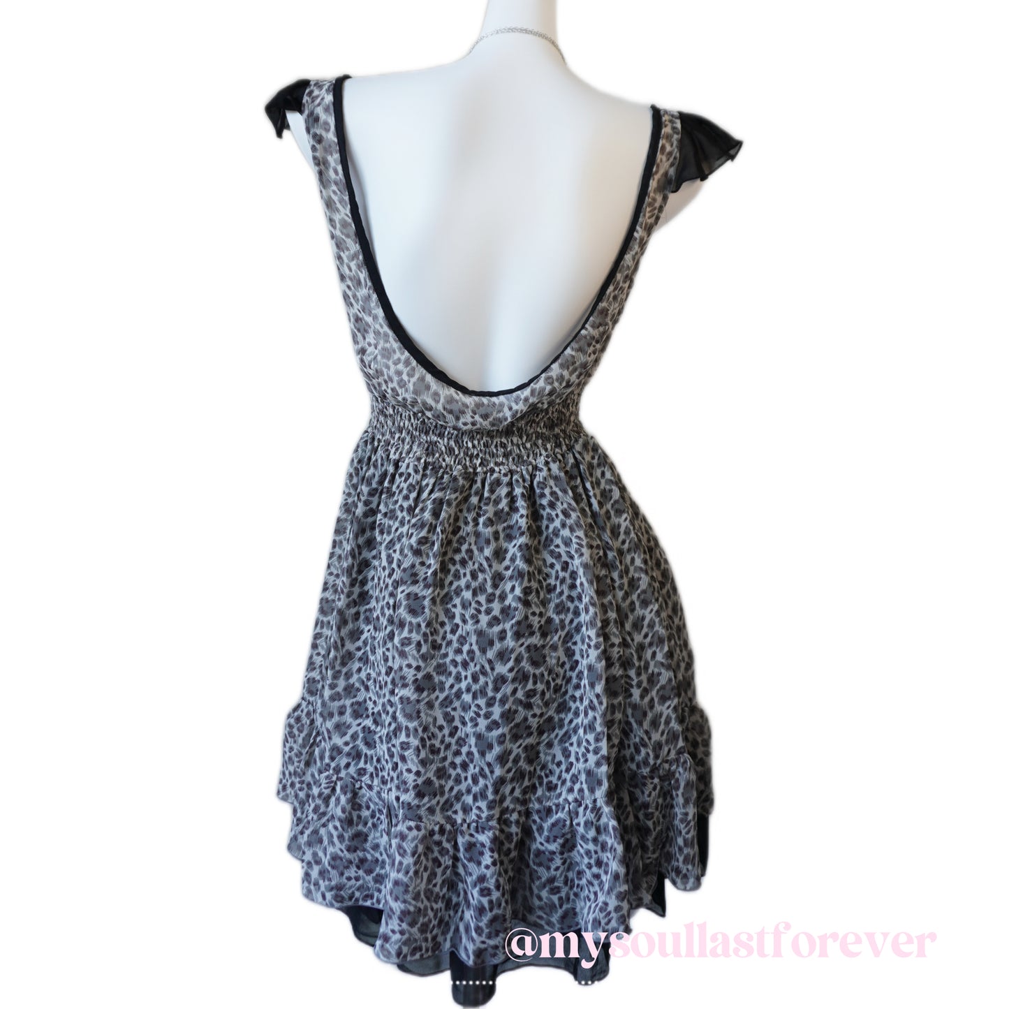 Vintage Baby F.O.X gyaru aesthetic ruffle leopard print babydoll dress - Mysoullastforever