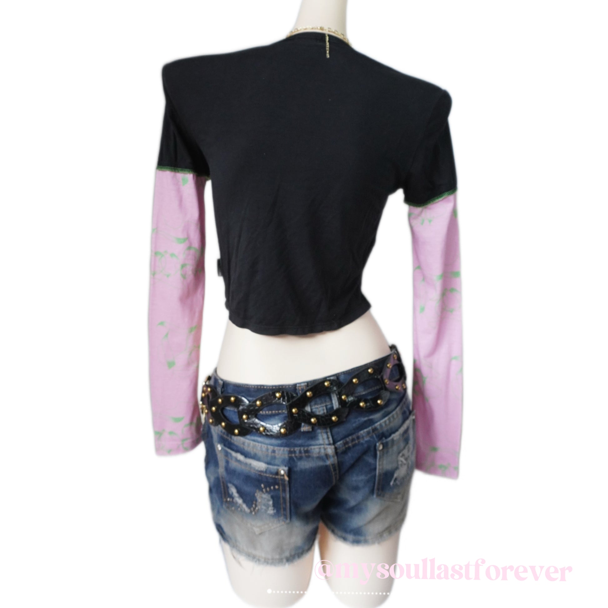 Poons peeds independent designer brand archive aesthetic graphic long sleeve crop top - Mysoullastforever