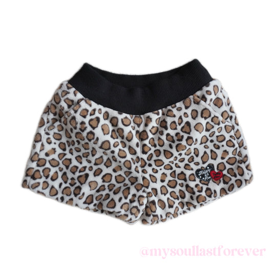 Vintage Love Lolly leopard print heart shaped pockets rhinestone detailing shorts - Mysoullastforever
