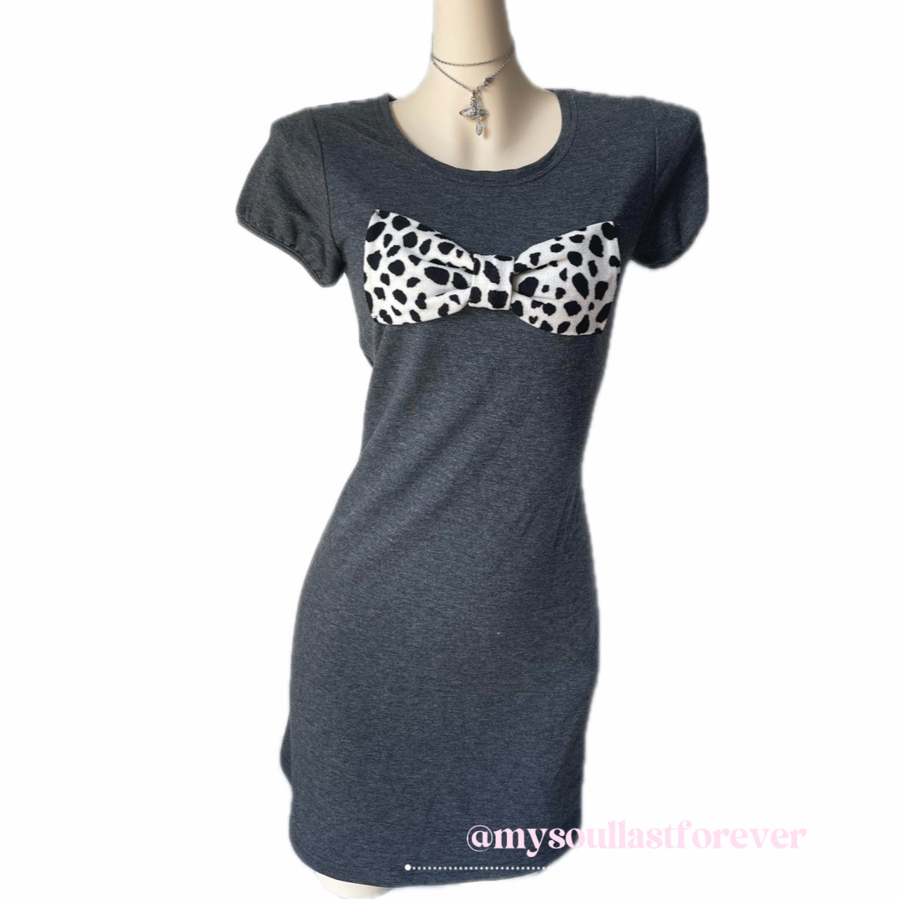 Vintage Chu XXX leopard print bow babydoll dress - Mysoullastforever