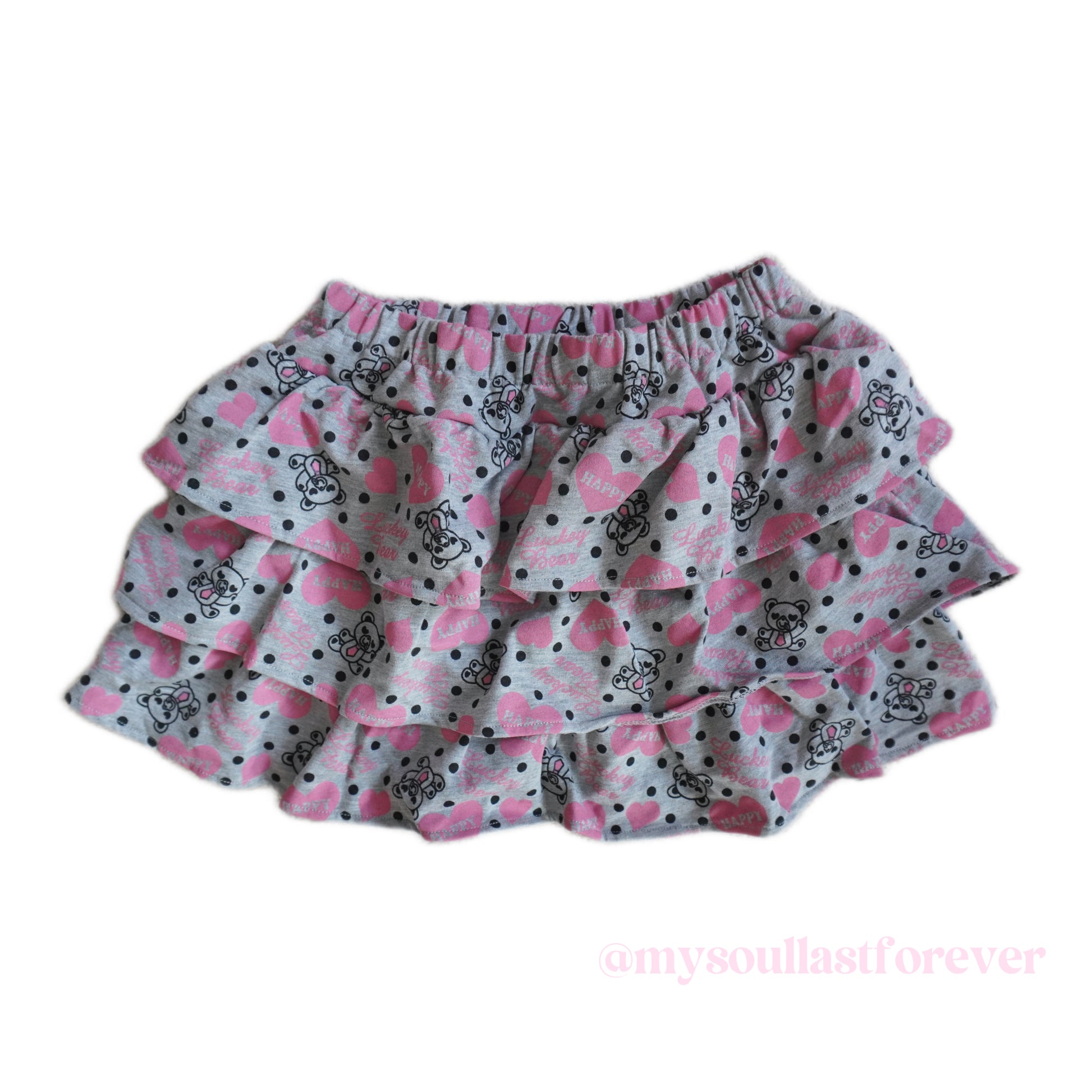 Vintage Luckey Bear 2000s heart print tutu mini skirt - Mysoullastforever