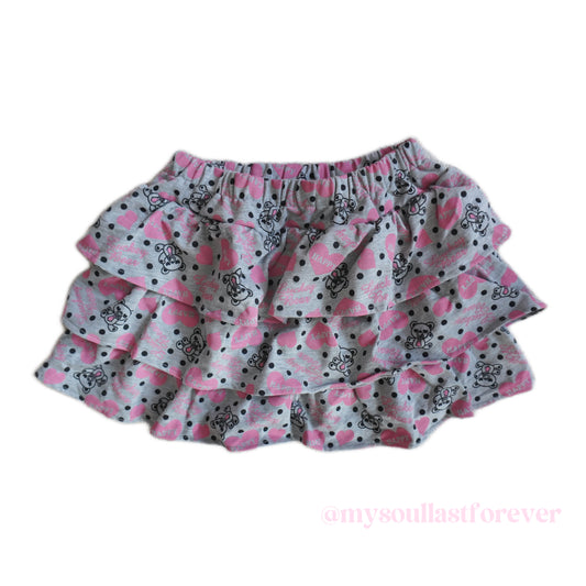 Vintage Luckey Bear 2000s heart print tutu mini skirt - Mysoullastforever