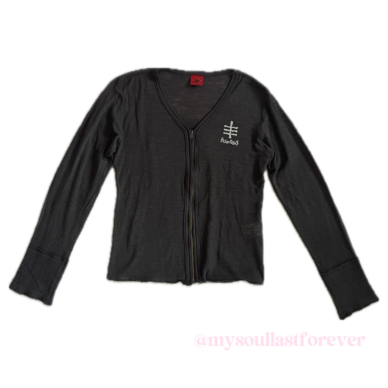 Vintage Algonquins very rare grunge aesthetic graphic long sleeve cardigan - Mysoullastforever